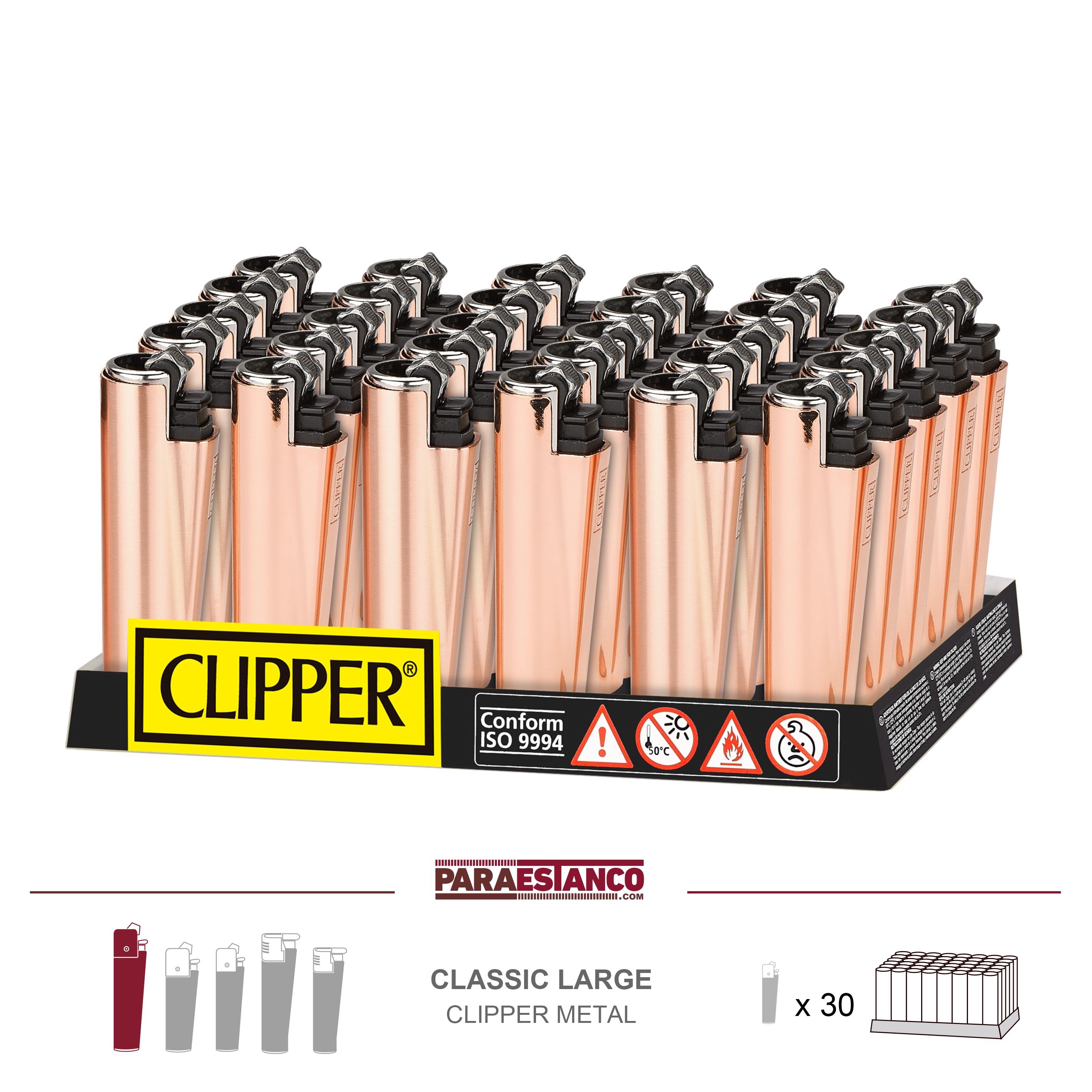 Pack de Clipper 48 Mecheros Encendedores Micro Translucent Liso 8colores  CP22RH Y 1 Llavero Gratis