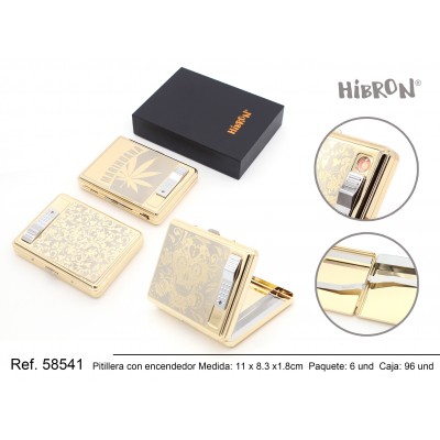HIBRON, Mechero USB con estuche,58541, 1x6