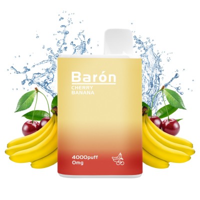 BARON-Pod Desechable Sin Nicotina, 4000 puff, 0mg Cherry Banana x1