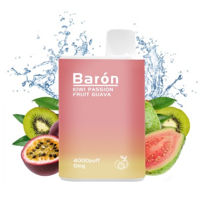 BARON-Pod Desechable Sin Nicotina, 4000 puff, 0mg Kiwi Passion Fruit Guava x1