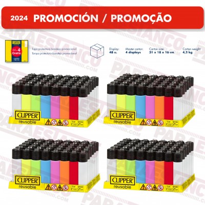 MECHERO CLIPPER 44+4 PACK 192 UDS LISOS CL0I022H