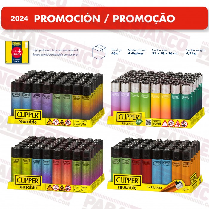 MECHERO CLIPPER 44+4 PACK 192 UDS LISOS CL0I022H