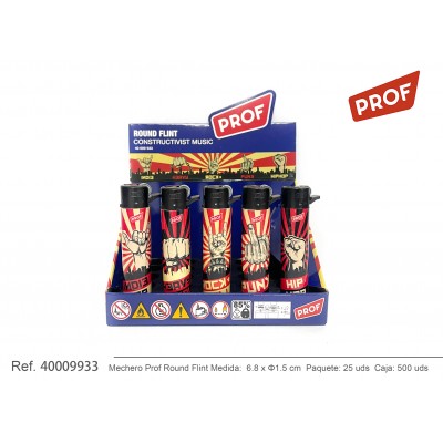 PROF MECHERO RED SHINY DOTS FLINT DL-25PCS 40009910